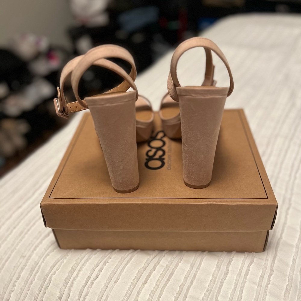ASOS Platform Heels | 5 in heel / 1 in platform | beige suede | Size 10 US - Picture 4 of 10